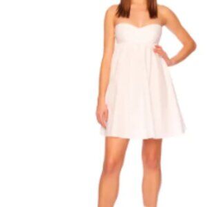 STRAPLESS COTTON POPLIN BABYDOLL MINIDRESS